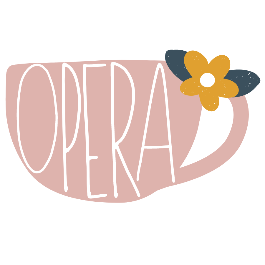 Pink Coffee Cup Opera 3" Sticker